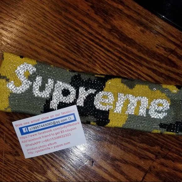 Supreme New Era Authentic Yellow Camo Headband - Picture 1 of 4